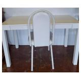 White Modern Desk and Matching Chair Set