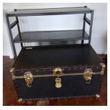 36x12x30 Metal Shelf and Black Trunk with Lining