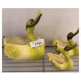 Hull Pottery Swan Planter and Vase Set