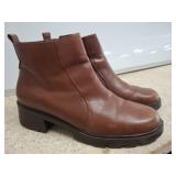 Zippo Brown Leather Ankle Boots, Size 9.5M