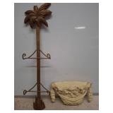 Metal Palm Tree Hook Stand and Floral Wall Planter