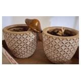 Ceramic Planters With Textured Design