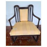 Dark Wood Rocking Chair with Upholstered Seat
