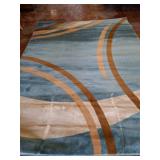 Blue and Beige Area Rug from Alpine Collection