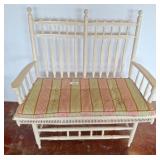Painted Wood Bench With Spindle Backrest