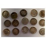 15 Roosevelt Dimes, Mixed Years