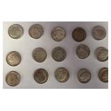 15 Roosevelt Dimes, Mixed Dates