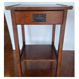 Wooden Side Table with Single Drawer