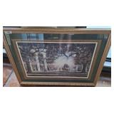 Framed Print Depicting Horse-Drawn Carriage Scene