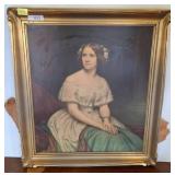 Framed Portrait Painting in 29x33 Gilded Frame