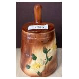 Hand-Painted Ceramic Butter Dish with Lid
