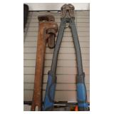 Pipe Wrench and Kobalt Bolt Cutters