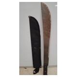 Steel Machete with Black Fabric Sheath