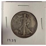 1939 Walking Liberty Half Dollar Coin