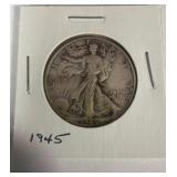 1945 Walking Liberty Half Dollar Coin