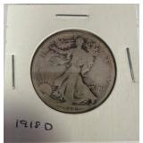 1918-D Walking Liberty Half Dollar