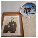 Signed Photograph and Beatles Collector Plate