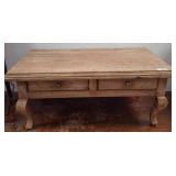 Rectangular Wooden Coffee Table with Drawers