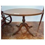 Wooden Oval Pedestal Side Table