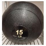 Black 15 LB Weighted Medicine Ball