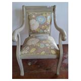 Painted Wood Armchair with Floral Upholstery