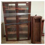 Wooden Display Cabinet with Glass Panels rm4
