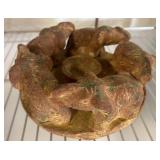 Terracotta Animal Motif Circular Oil Lamp