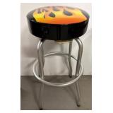 Round Bar Stool with Flame Design Seat