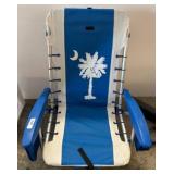 Blue and White Reclining Beach Chair