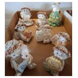 Bisque Cherub Figurines with Floral Accents