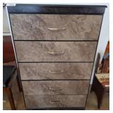 Five-Drawer Dresser with Faux Stone Fronts