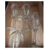 Four Clear Glass Wine Goblets