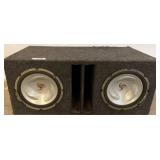 Dual Subwoofer in Carpeted Speaker Box