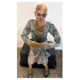 Life-Sized zombie Figure in Floral Dress