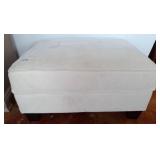 Beige Upholstered Storage Ottoman, 33x24x18