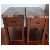 Side Tables with Faux Stone Tops