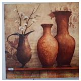 Floral Vase Themed Canvas Painting, 40x40 w1