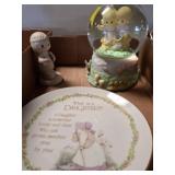 Precious Moments Figurines and Decorative Plate