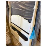 Full-Sized White Wood Bed Frame with Posts