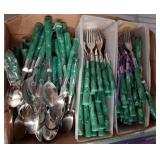Flatware Set with Green Resin Handles