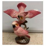 Porcelain Cockatoo Sculpture in Pink and White