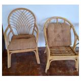 Bamboo Armchairs with Cushions