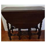 Wood Drop-Leaf Gateleg Table with Drawer