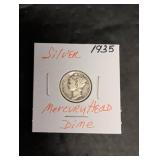 1935 Silver Mercury Head Dime