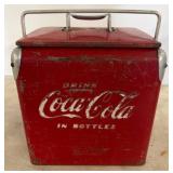 Red Coca-Cola Metal Cooler with Handle