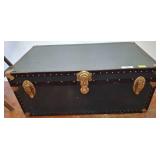 Black Metal Trunk with Brass Hardware