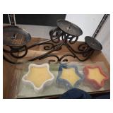 Metal Candelabra and Star-Shaped Candles