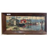 Framed Nautical-Themed Woven Textile Art