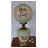 22in Brass and Glass Hurricane Table Lamp end of s
