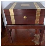 Wooden Storage Chest with Brass Accents18x33x22